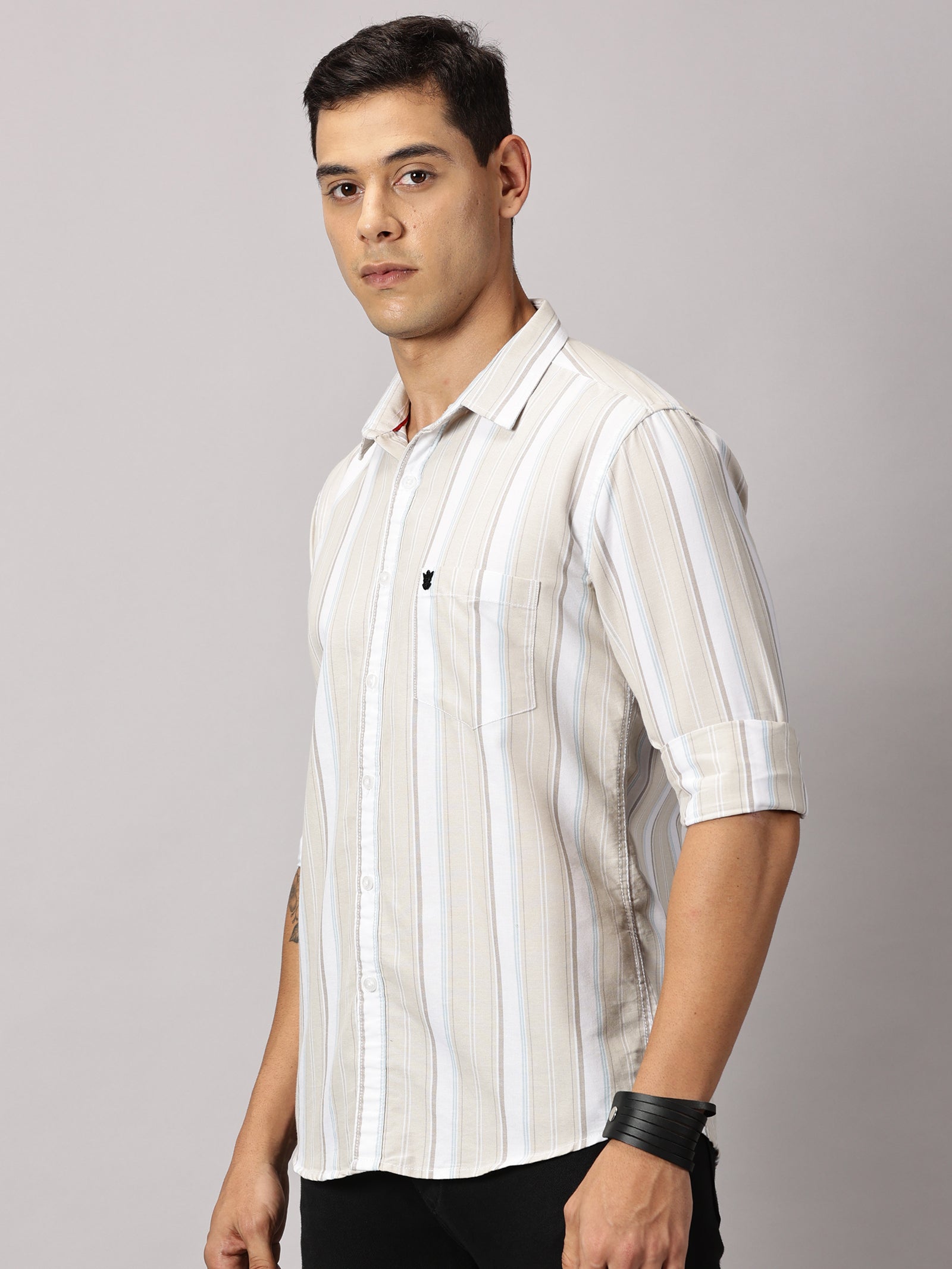 Men's Multicolored Strip Regular Fit Casual Shirt - Premium Oxford Cotton